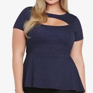 Leopard Peek-a-boo Peplum Top